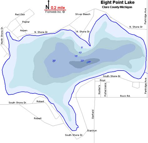Eight Point Lake Map Clare County Michigan Fishing Michigan Interactive