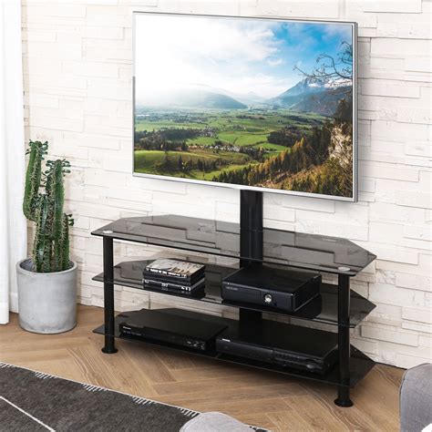 Fenge Swivel Floor Tv Stand With Mount Height Adjustable 3 In 1 Flat
