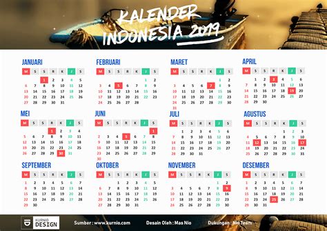Ide 30 Meja Kalender 2019 Indonesia
