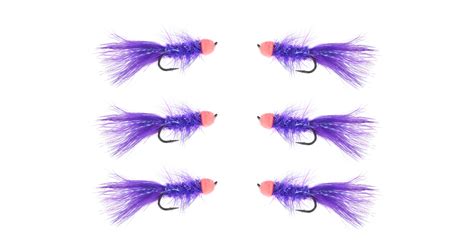 Egg Sucking Crystal Leech Purple 6 Pack Fly Fishing Flies For Less