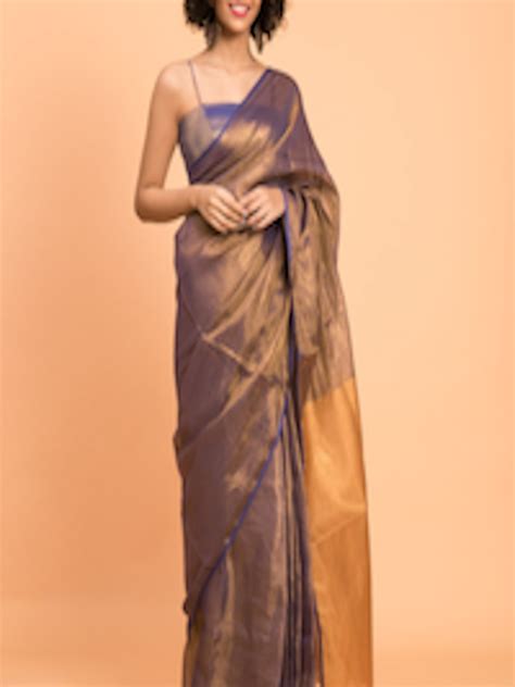 Buy Suta Copper Toned Solid Linen Blend Zari Saree Sarees For Women 13723412 Myntra