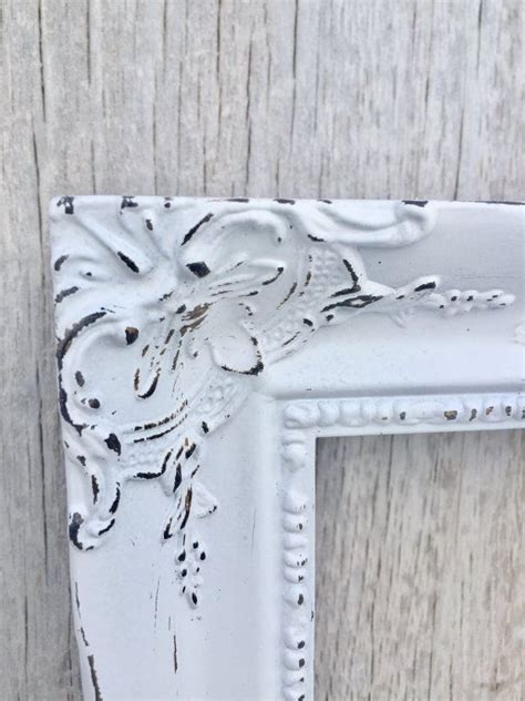 Shabby Ornate Large Picture Frame In White Matte Finish Etsy Large
