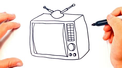 How To Draw A Tv Television Easy Draw Tutorial Youtube