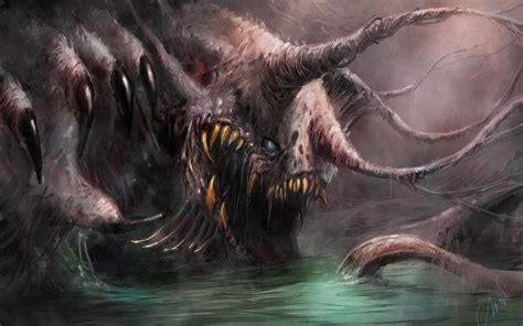 Art Digital Dark Horror Monster Creatures Scary Wallpaper
