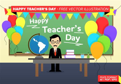 Check spelling or type a new query. Happy Teacher's Day Free Vector Illustration - Download Free Vector Art, Stock Graphics & Images