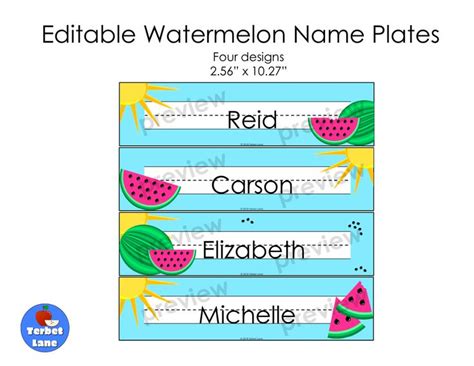 Here you will find tips and tricks to use when whatever the application, imagine how you want the labels to look. Watermelon Desk Name Tags Editable | Desk name tags, Word wall labels, Classroom labels