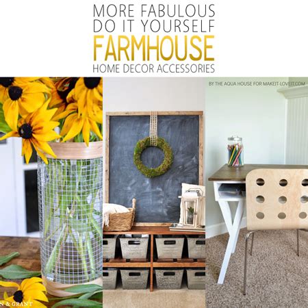There are farmhouse decorating ideas for the kitchen, living room, bathroom, and bedroom. More Fabulous DIY Farmhouse Home Decor Accessories - The Cottage Market