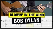 Bob Dylan - Blowin' In The Wind // Easy Guitar Tutorial (MELODY) +TAB ...