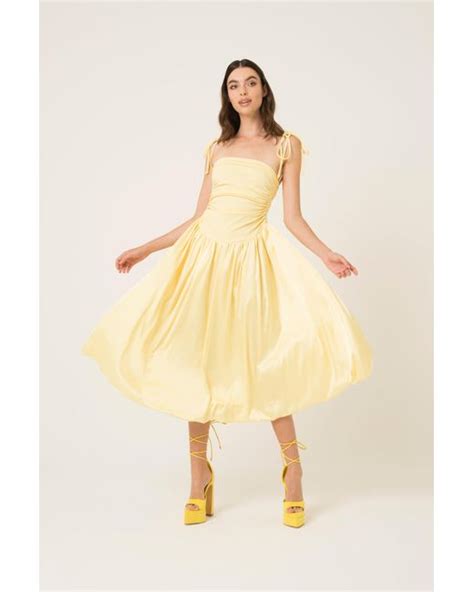 Amy Lynn Alexa Yellow Puffball Dress In Natural Lyst