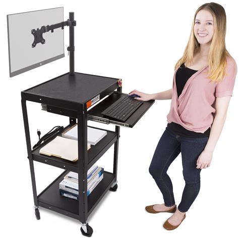 Buy Line Leader Av Cart With Keyboard Tray And Monitor Mobile