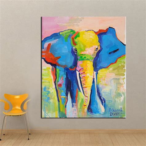 Colorful Elephant Painting On Canvas At Explore