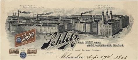 Schlitz Brewing Company Memohead Print Wisconsin Historical Society