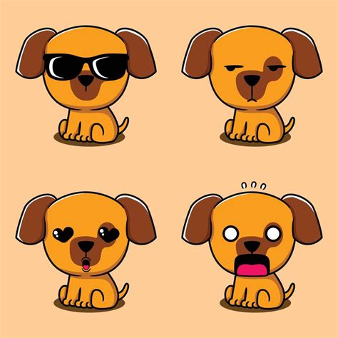 Vector Illustration Of Cute Puppy Emoji 13041627 Vector Art At Vecteezy