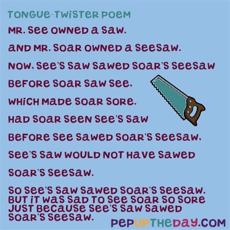 Tongue Twister Poem Can You Say This Poem See How Long It Takes