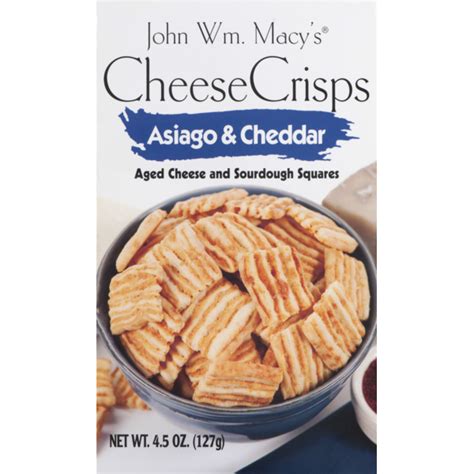 John Wm Macys Cheese Crisps Asiago And Cheddar 45 Oz Instacart