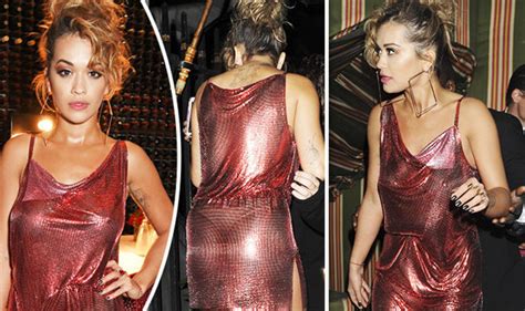 Rita Ora Flashes Derriere And Exposes Nipples In Racy Clingy Dress
