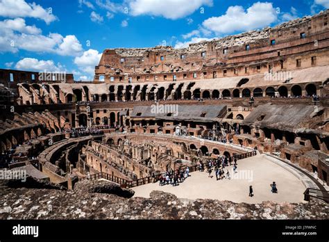 The Interior Of The Colosseum With Part Of The Floor Of The Arena Now