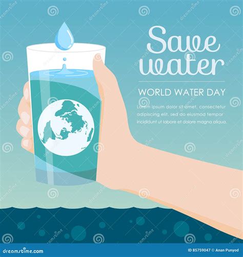 Save Water In World Water Day Hand Holding A Glass Of Water And Earth