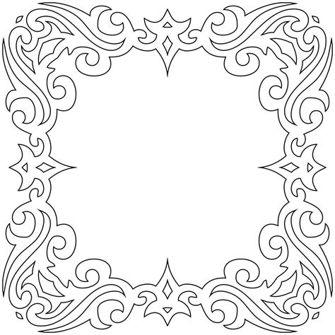 Onlinelabels Clip Art Decorative Square Frame 3