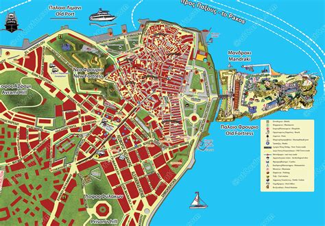 Alter Korfu Stadtplan