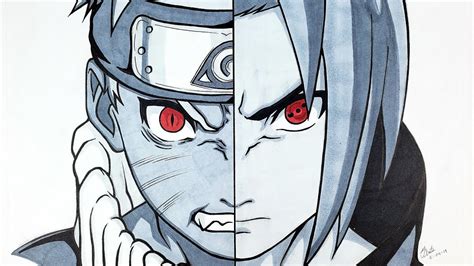 Drawing Naruto And Sasuke Youtube