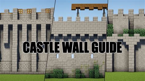 I love castles that are so well designed and detailed. Castle Wall Guide - 5 Designs - Minecraft - YouTube