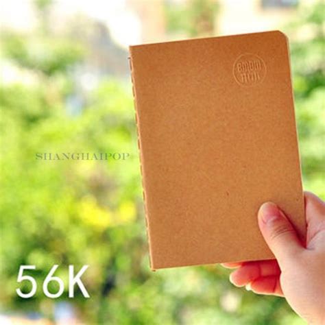 Plain Kraft Paper Cover Notebook Note Journal Lined Pages 36 Sheets