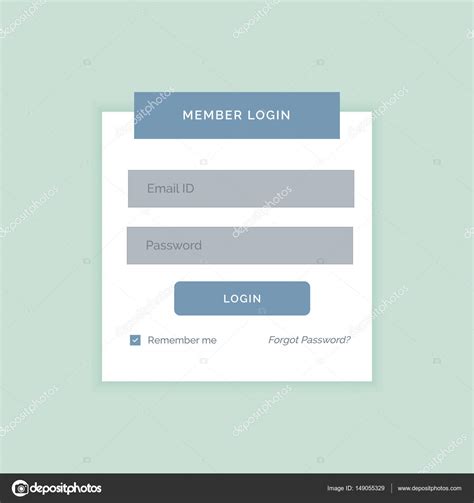 Minimal White Login Form Design Template Stock Vector Image By