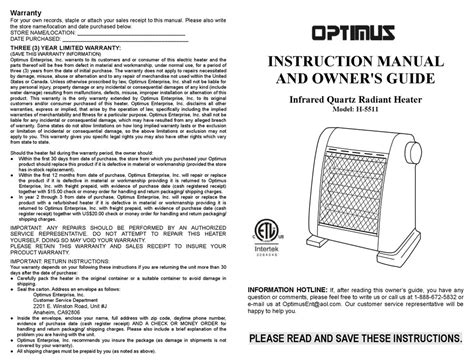 Optimus H 5511 Instruction Manual And Owners Manual Pdf Download