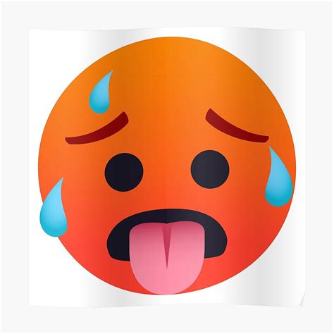 Joypixels™ Hot Face Emoji Poster By Joypixels Redbubble