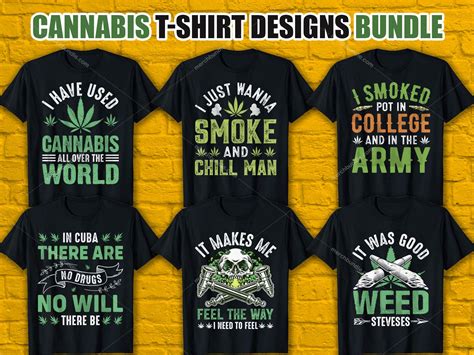 Cannabis T Shirt Designs Bundle Ganja T Shirts Designs Bundle