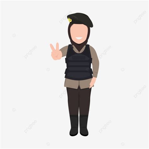 polisi wanita berhijab kartun polwan polwan kartun polisi wanita png and vector with