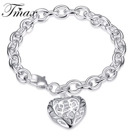 New Arrival Big Heart Crude Charm Bracelets Silver Plated Lobster Clasp