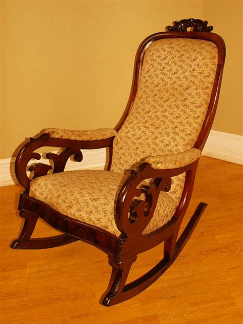 Antique Victorian Empire Mahogany Rocking Chair Rocker Antique Price Guide Details Page