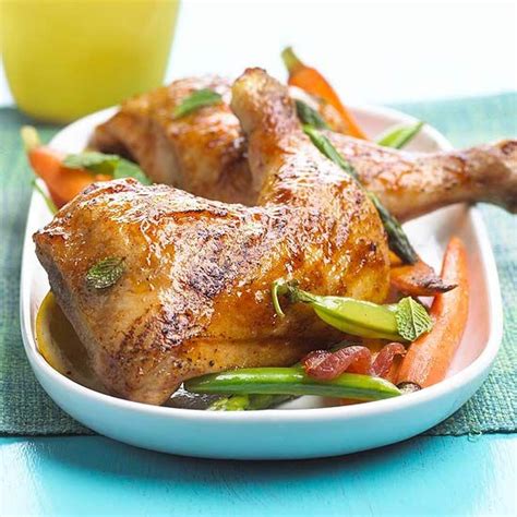 If you want to know how to make chicken boneless would take less time. How to Oven-Bake Chicken Legs and Chicken Quarters | Baked chicken legs, Glaze and Asparagus pea