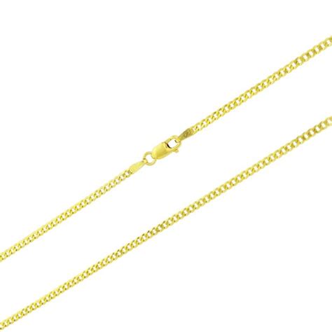Nuragold 14k Yellow Gold 2mm Solid Cuban Curb Link Chain Pendant Necklace Womens Mens 16 24