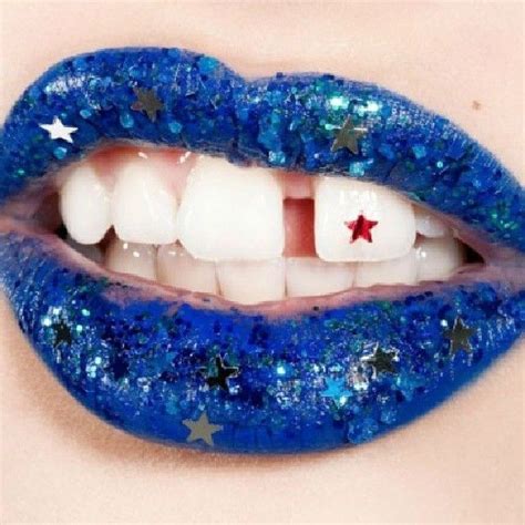 Pinterest Glitter Lips Blue Lips Patriotic Lips