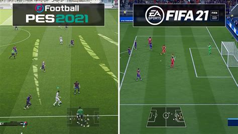 Fifa 21 Vs Pes 2021 Graphics Comparison Gameplay Hd Youtube