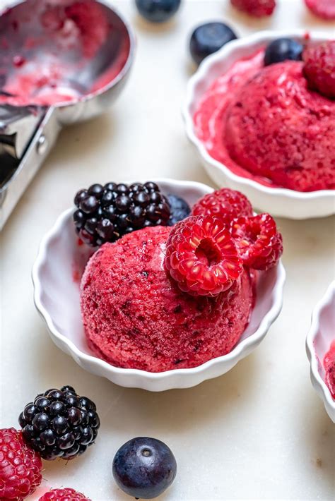 Healthy Mixed Berry Sorbet For A Sweet Clean Eating Treat Köstliche