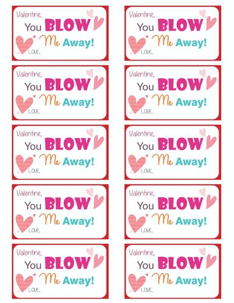 You Blow Me Away Valentine Free Printable