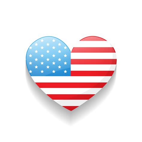 American Flag Heart Vector Art Icons And Graphics For Free Download