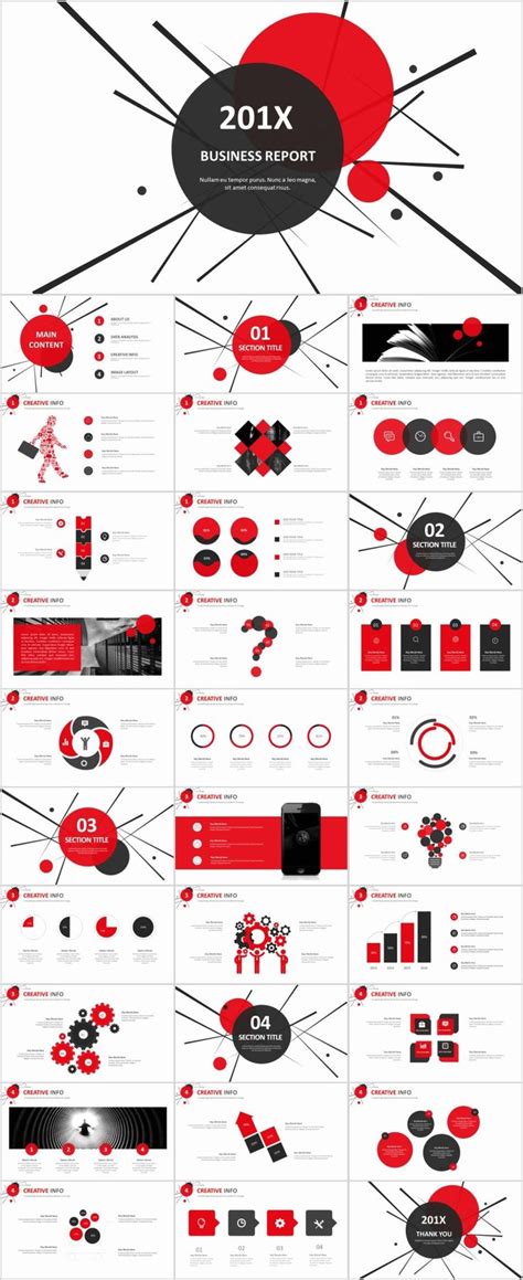 30 Red Business Report Powerpoint Templates Simple Po