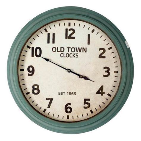 August Grove 24 Round Green Wall Clock Clock Large Metal Wall