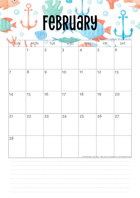 Dated template pdf is suitable for digital plannes goodnotes, notability, remarkable, onenote, noteshelf. Free Printable 2021 Sea Themed Calendar + More Freebies ...