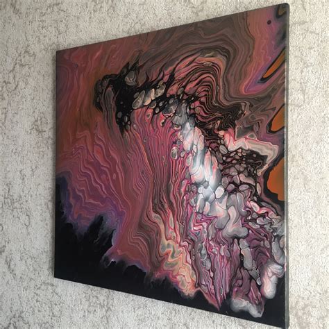 Dragon Acrylic Pour Painting On Canvas Fluid Art Original Etsy