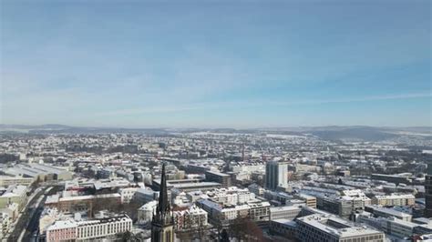 Kassel City In Winter Drone 4k Stock Footage Videohive