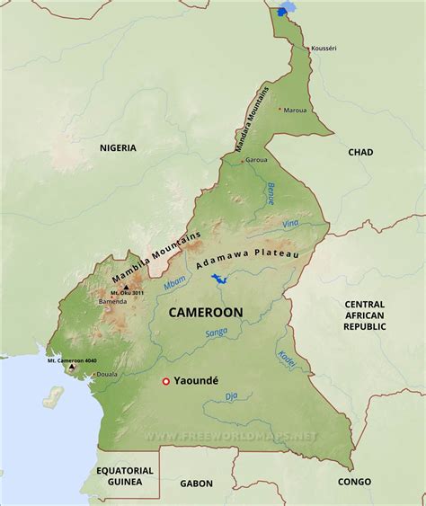 Cameroon Physical Map