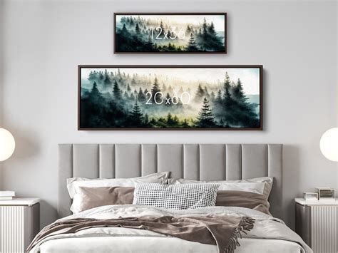 Foggy Mountain Forest Wall Art Oil Landscape Painting On Etsy