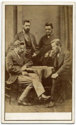 Cdv Newcastle Four Bearded Men Playing Drafts 1870c James Hunter Ebay