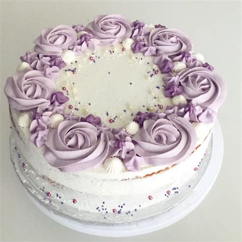 Rose Cream Layer Cake Purple Cake Cake Decorating Purple Cakes